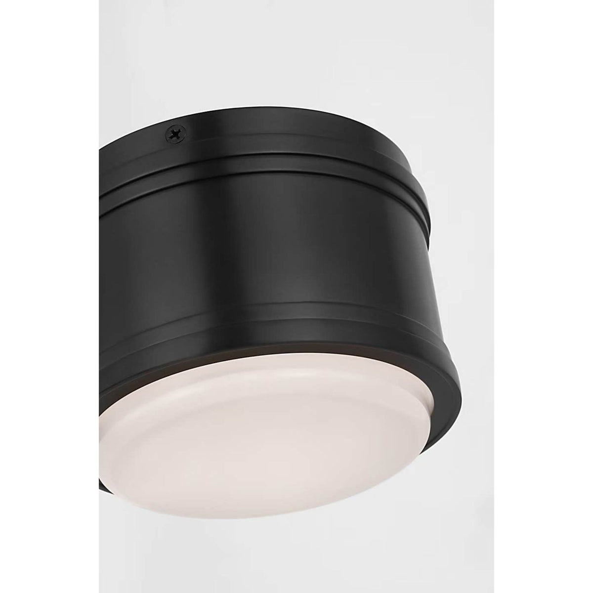Chapman & Myers Marden 6" Flush Mount in Bronze with White Glass W5.5" x H4.25"