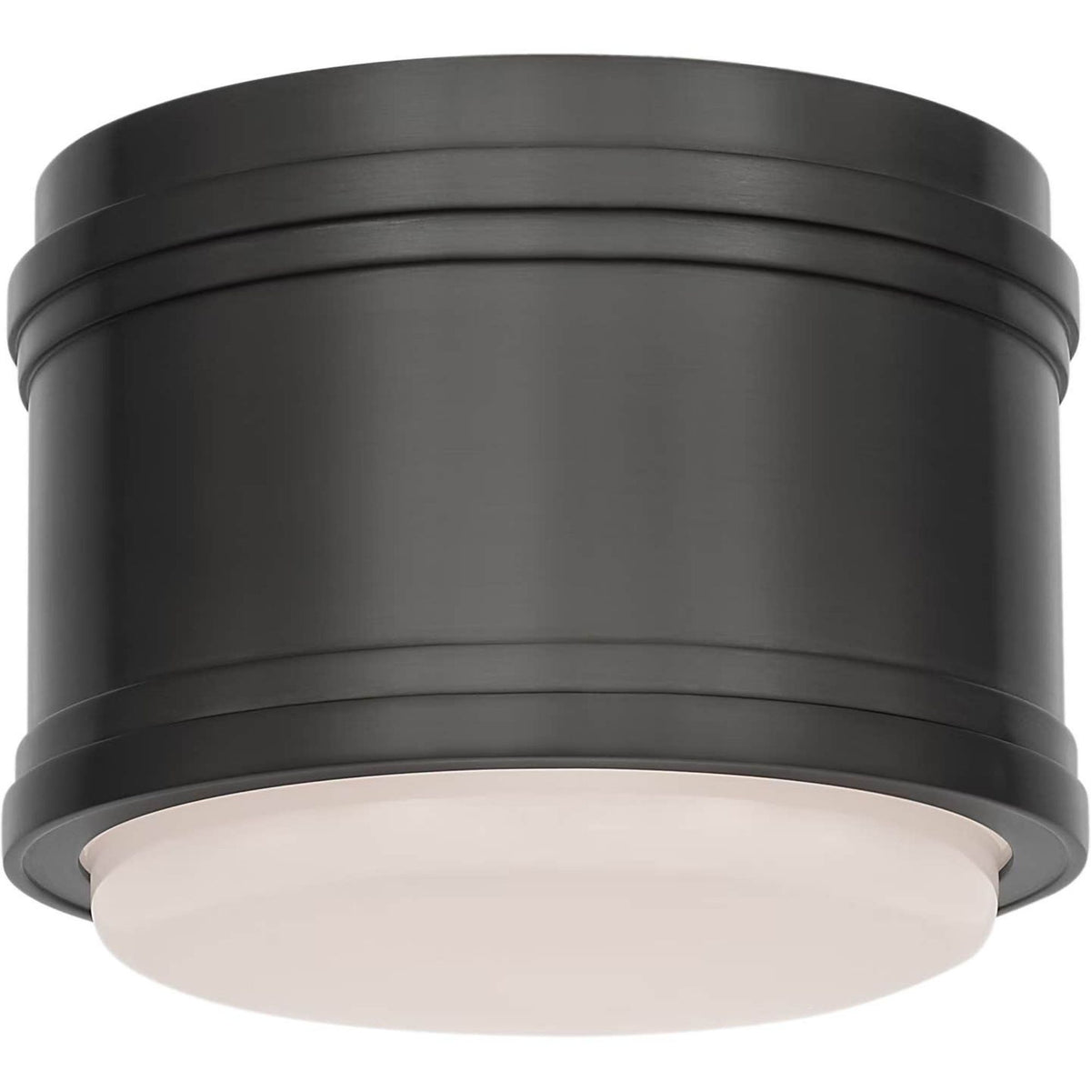 Chapman & Myers Marden 6" Flush Mount in Bronze with White Glass W5.5" x H4.25"