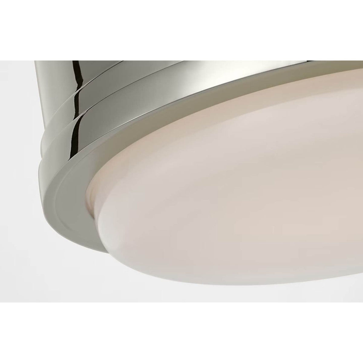 Chapman & Myers Marden 6" Flush Mount in Polished Nickel with White Glass W5.5" x H4.25"