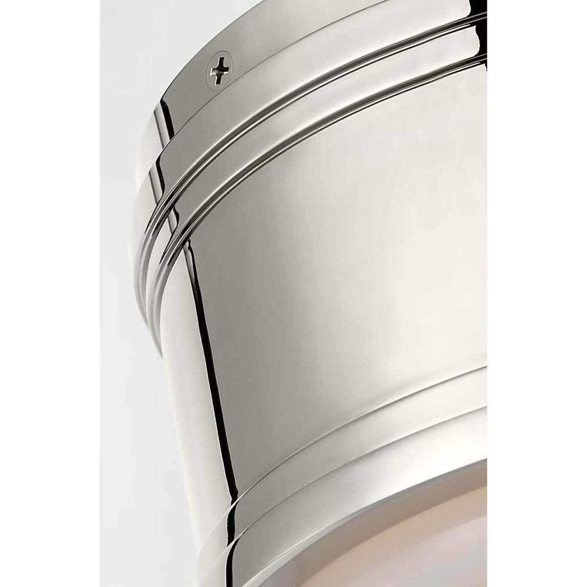 Chapman & Myers Marden 6" Flush Mount in Polished Nickel with White Glass W5.5" x H4.25"