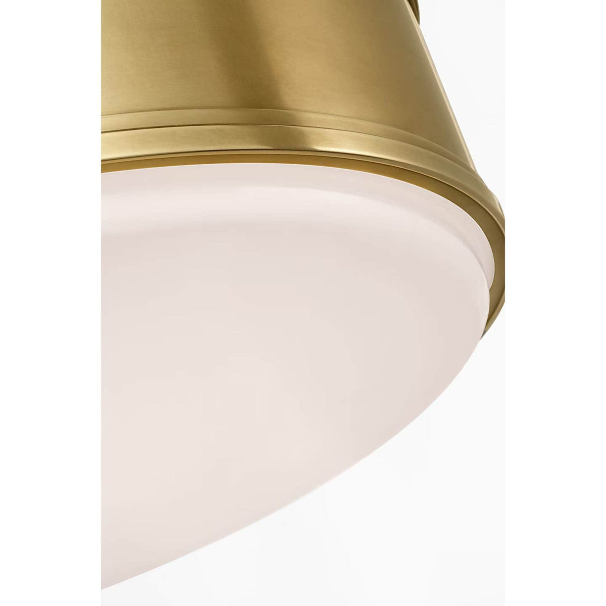 Chapman & Myers Marden 18" Flush Mount in Antique-Burnished Brass with White Glass W17.5" x H6"