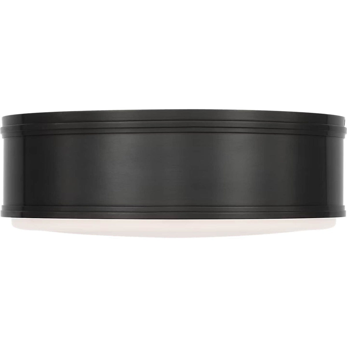 Chapman & Myers Marden 18" Flush Mount in Bronze with White Glass W17.5" x H6"