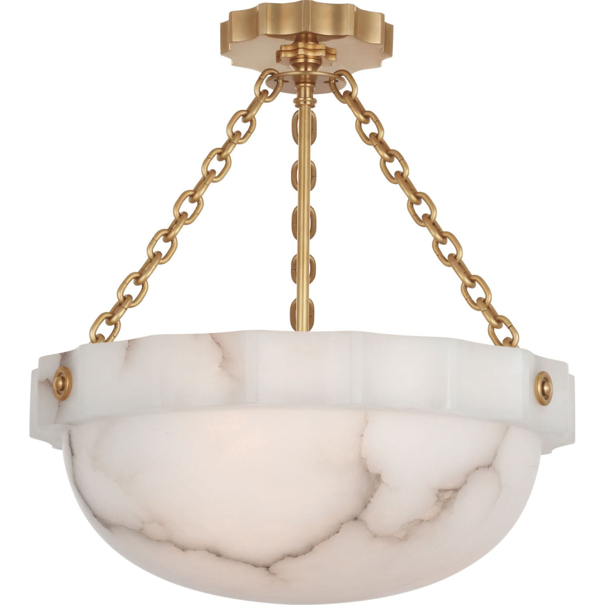 Chapman & Myers Fluted Band 16" Semi-Flush Mount in Alabaster W16" x H16.75"