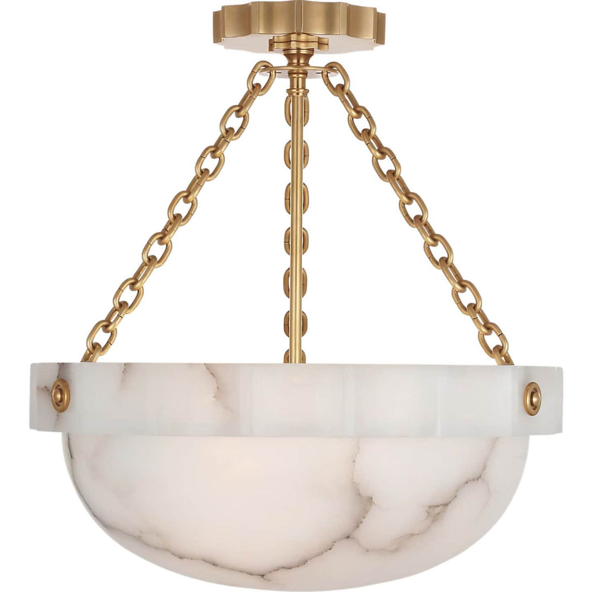 Chapman & Myers Fluted Band 16" Semi-Flush Mount in Alabaster W16" x H16.75"