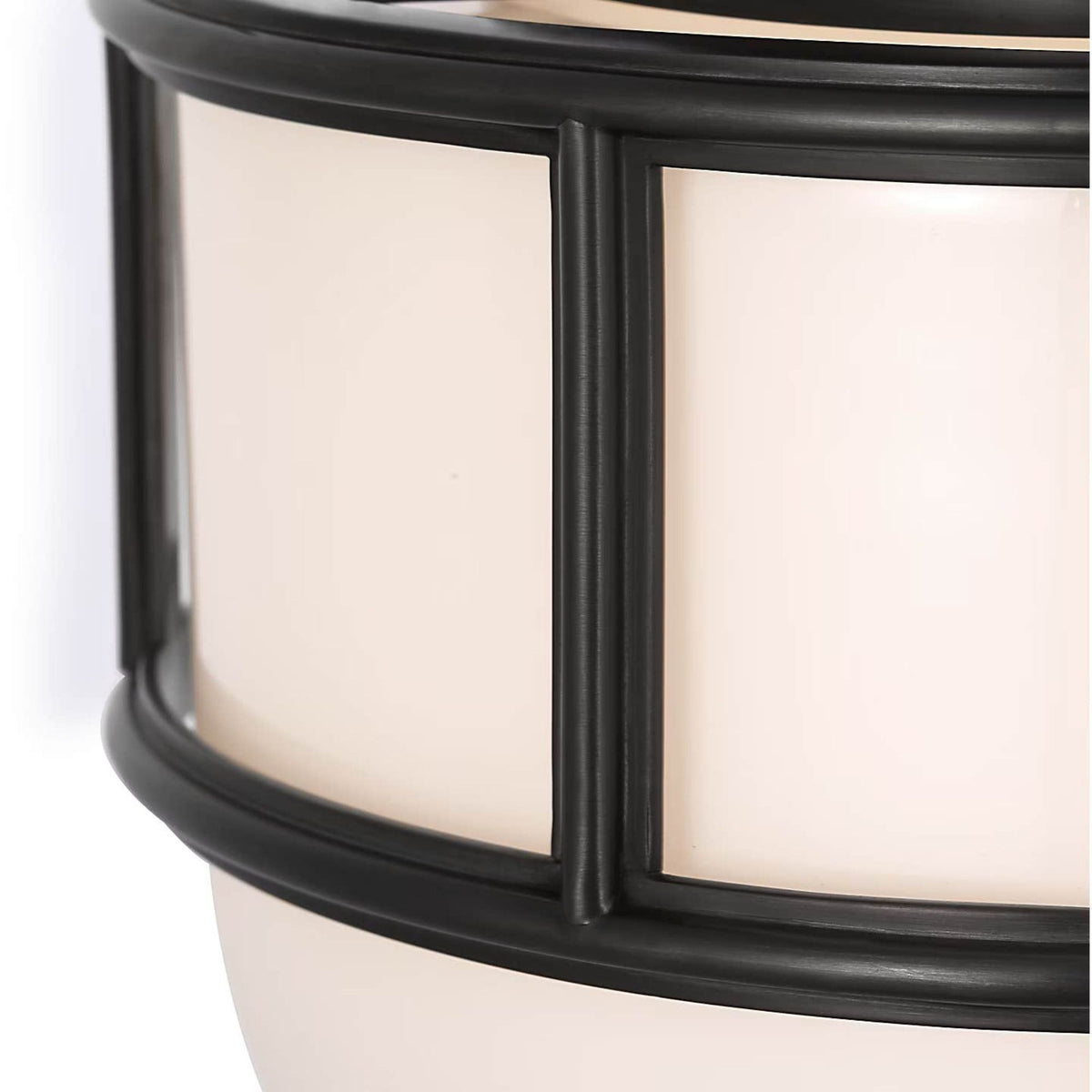 Chapman & Myers Martil 8" Flush Mount in Bronze with White Glass W8" x H8.75"