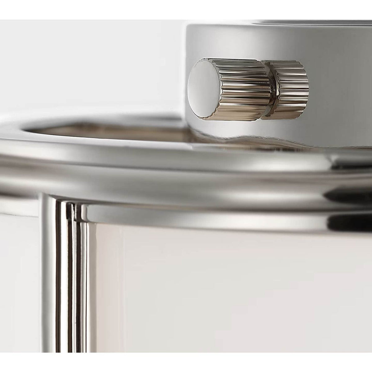 Chapman & Myers Martil 8" Flush Mount in Polished Nickel with White Glass W8" x H8.75"
