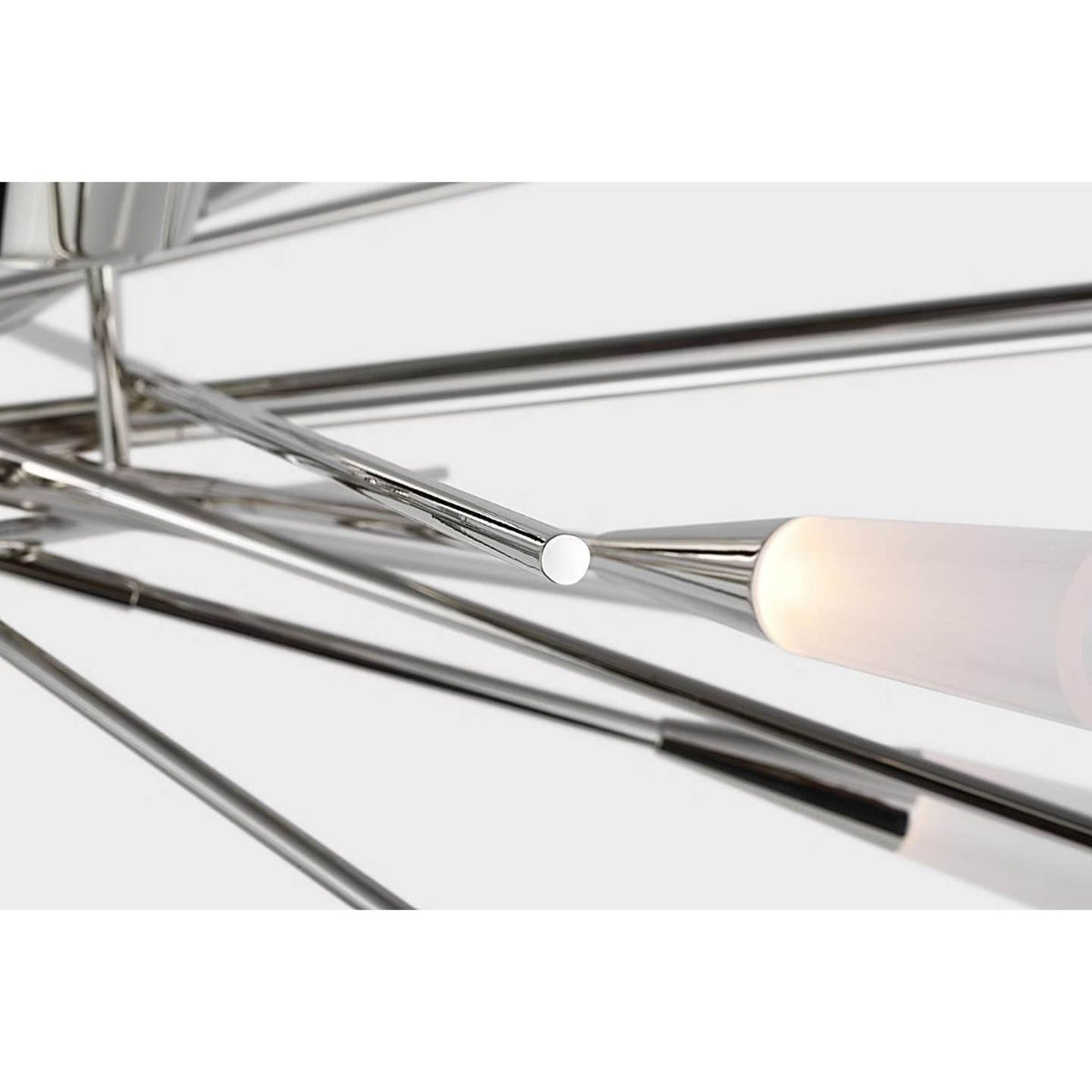 Chapman & Myers Stellar Flush Mount in Polished Nickel with Frosted Acrylic W28" x H7.75"