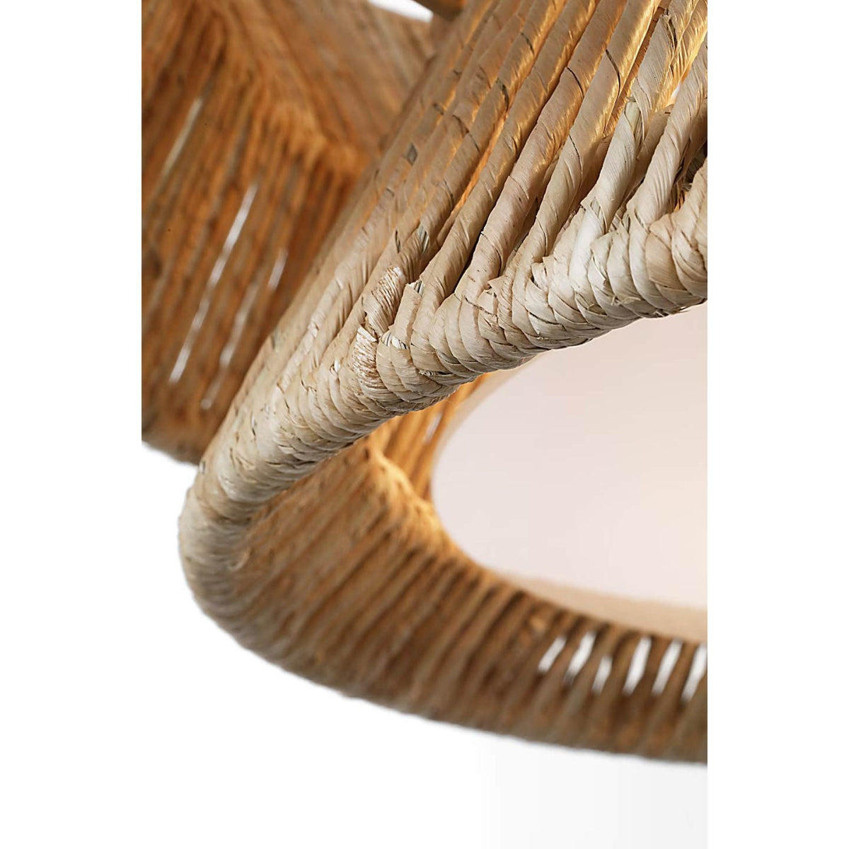 Chapman & Myers Antigua 30" Chandelier in Bronze and Natural Abaca W30" x H15.5"