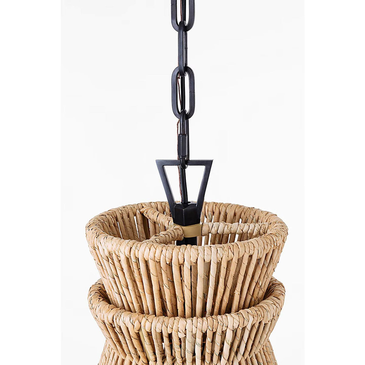 Chapman & Myers Antigua 10" Pendant in Bronze and Natural Abaca W10.5" x H18.75"