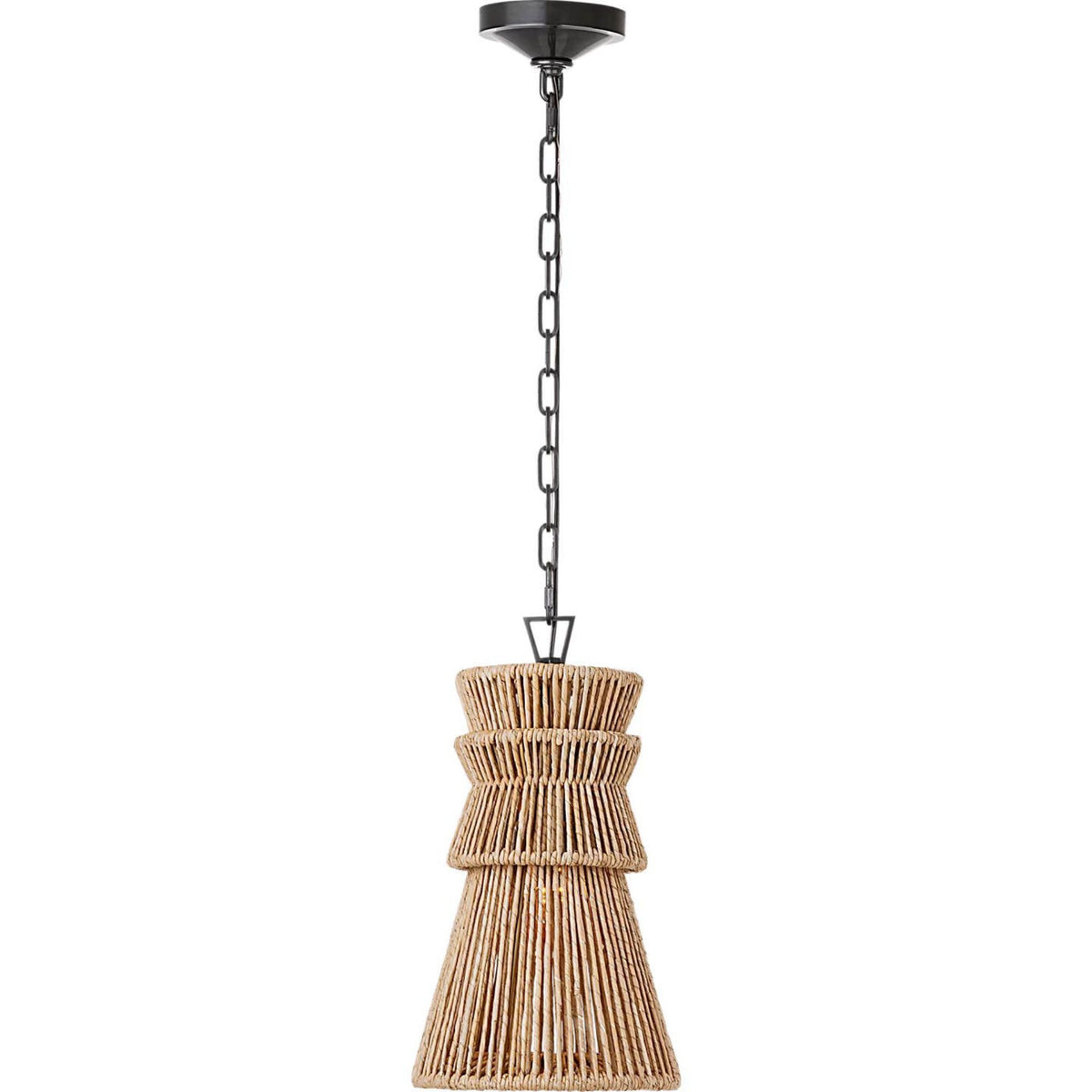 Chapman & Myers Antigua 10" Pendant in Bronze and Natural Abaca W10.5" x H18.75"