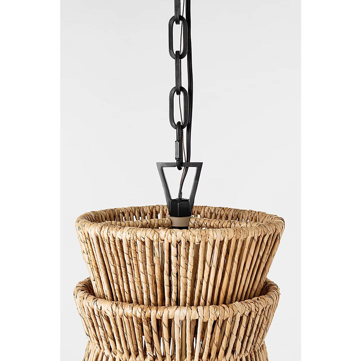 Chapman & Myers Antigua 13" Pendant in Bronze and Natural Abaca W13" x H22.75"