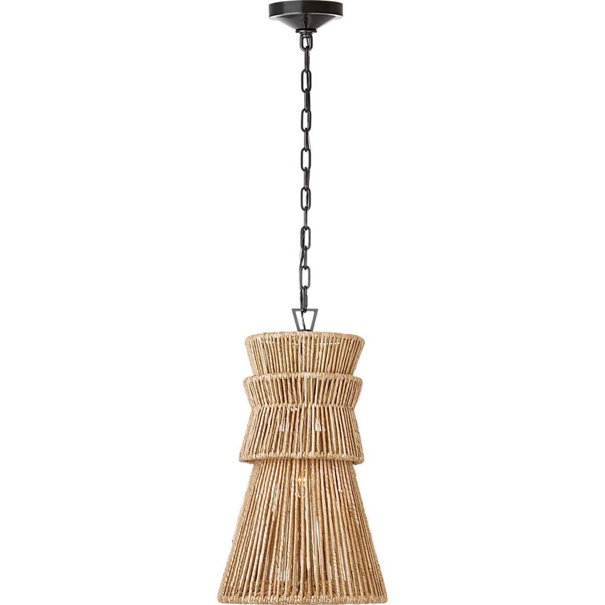 Chapman & Myers Antigua 13" Pendant in Bronze and Natural Abaca W13" x H22.75"
