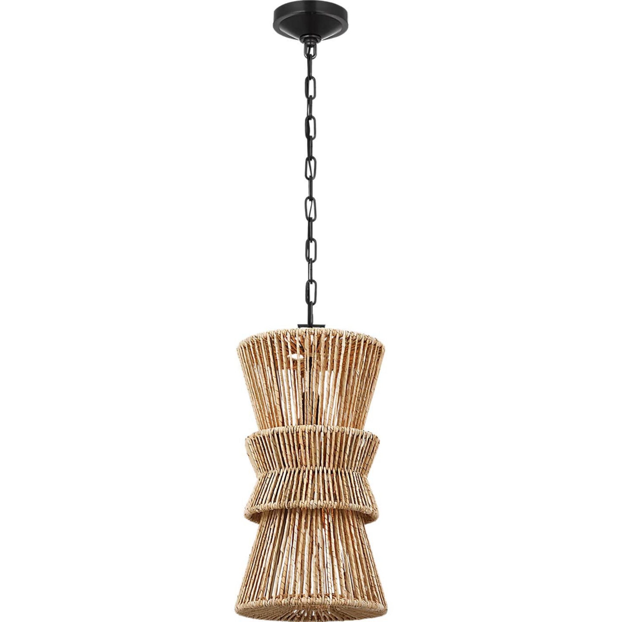 Chapman & Myers Antigua 11" Pendant in Bronze and Natural Abaca W11" x H21.75"