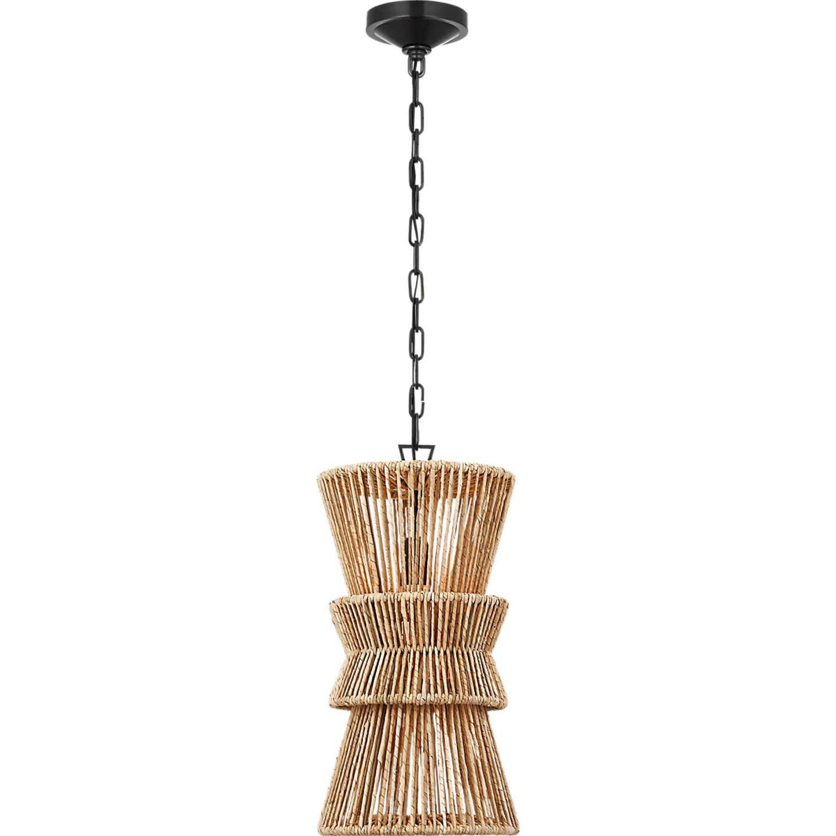 Chapman & Myers Antigua 11" Pendant in Bronze and Natural Abaca W11" x H21.75"