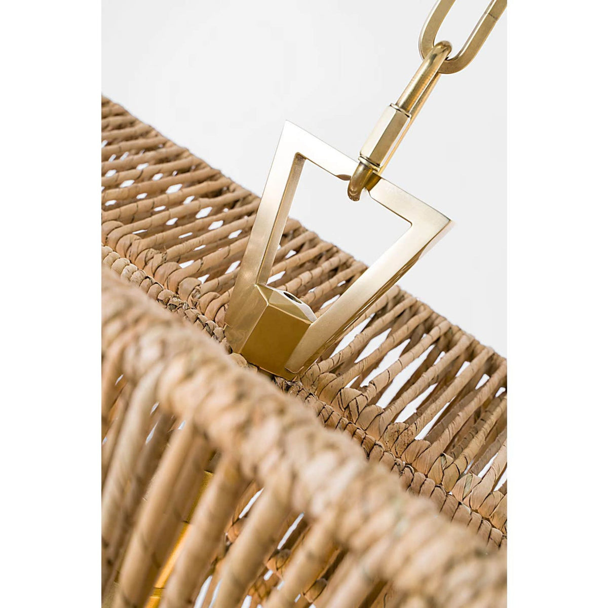 Chapman & Myers Antigua 54" Linear in Antique-Burnished Brass and Natural Abaca W17.25" x 54" x H16.5"