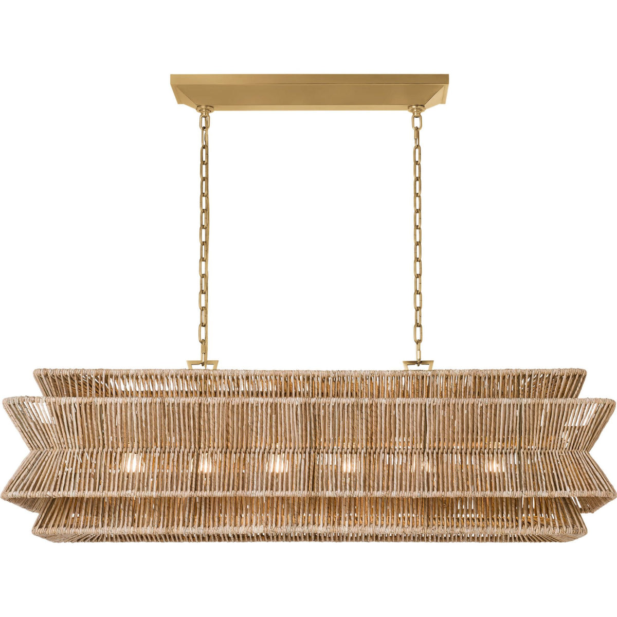 Chapman & Myers Antigua 54" Linear in Antique-Burnished Brass and Natural Abaca W17.25" x 54" x H16.5"