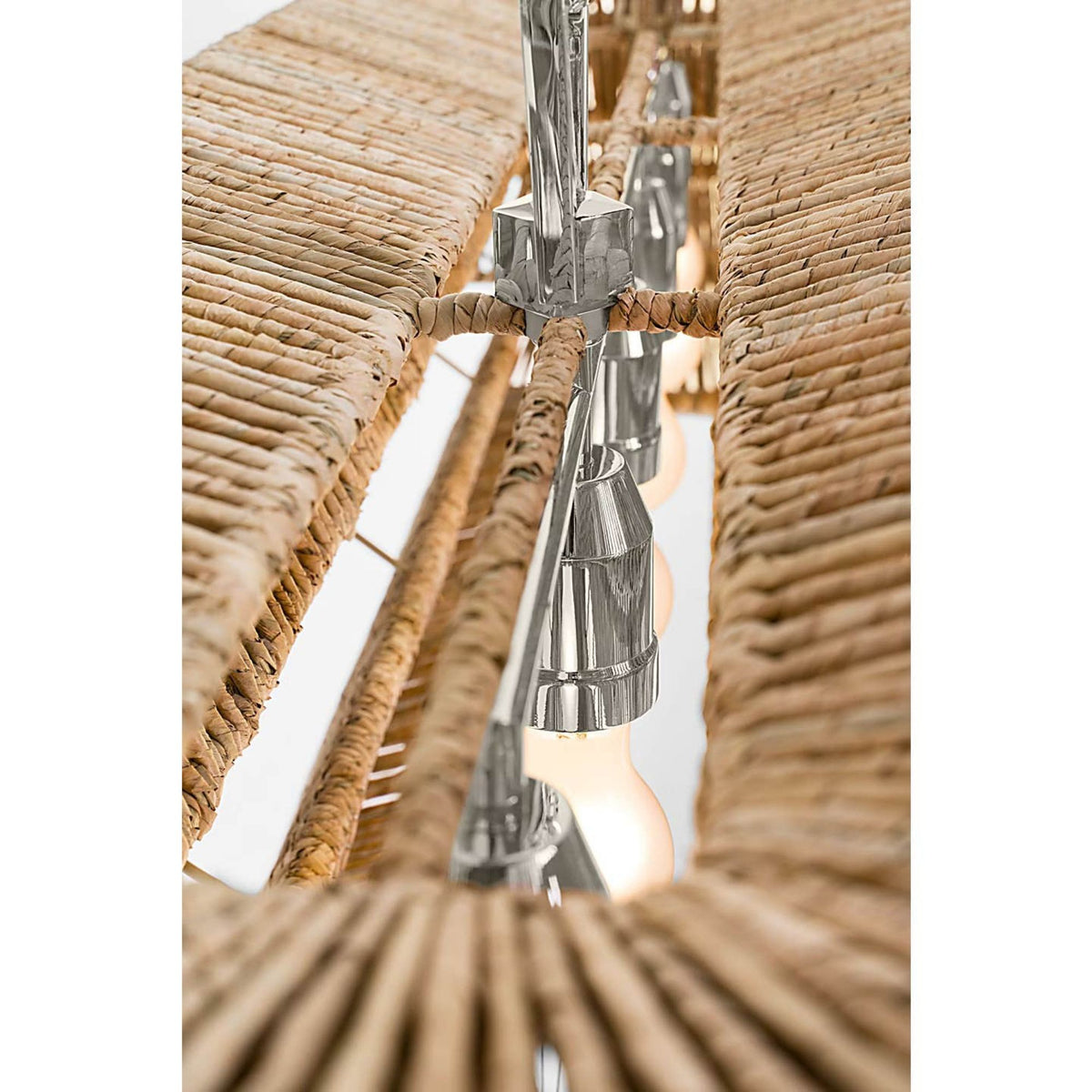 Chapman & Myers Antigua 54" Linear in Polished Nickel and Natural Abaca W17.25" x 54" x H16.5"