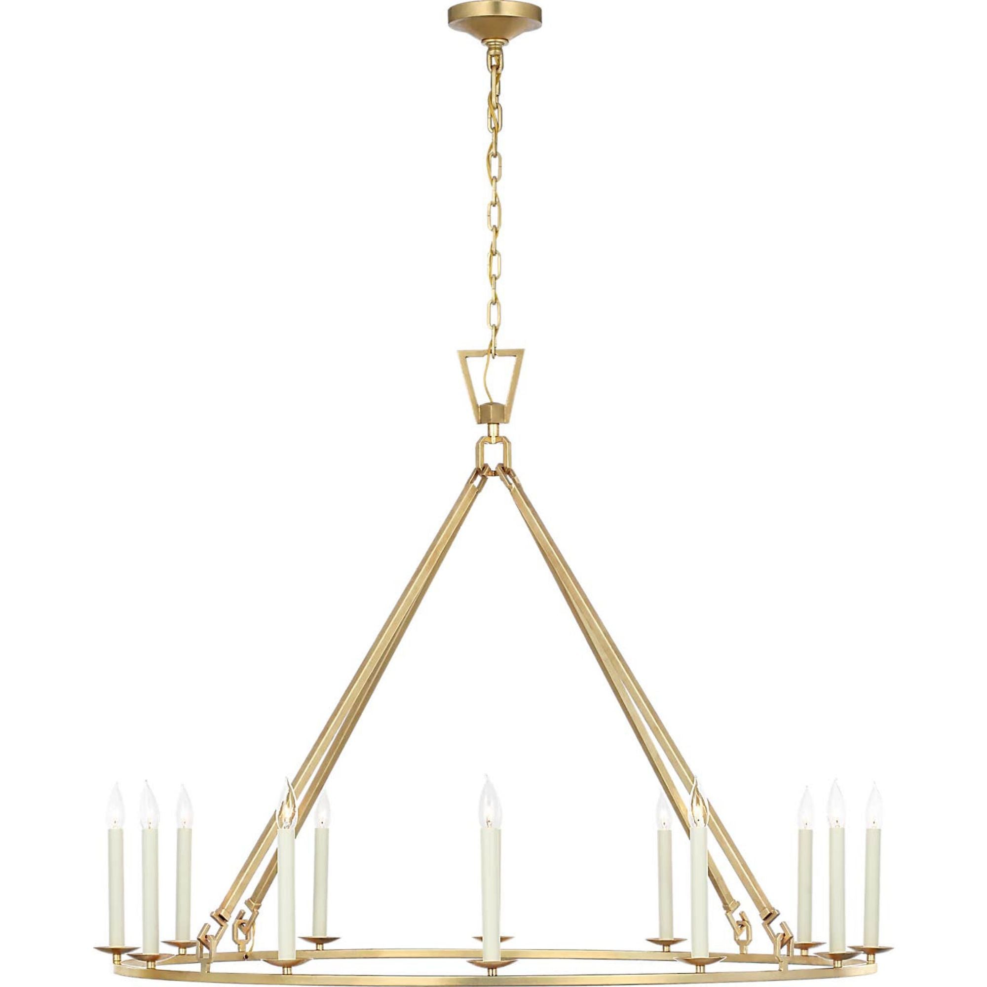 Chapman & Myers Darlana Extra Large Single Ring Chandelier in Gild W50" x H38.75"