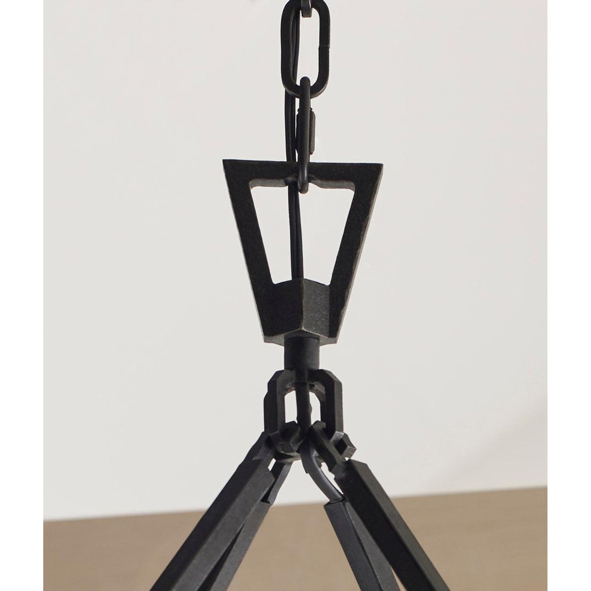 Chapman & Myers Darlana Large Single Ring Chandelier in Aged Iron W40" x H31.5"