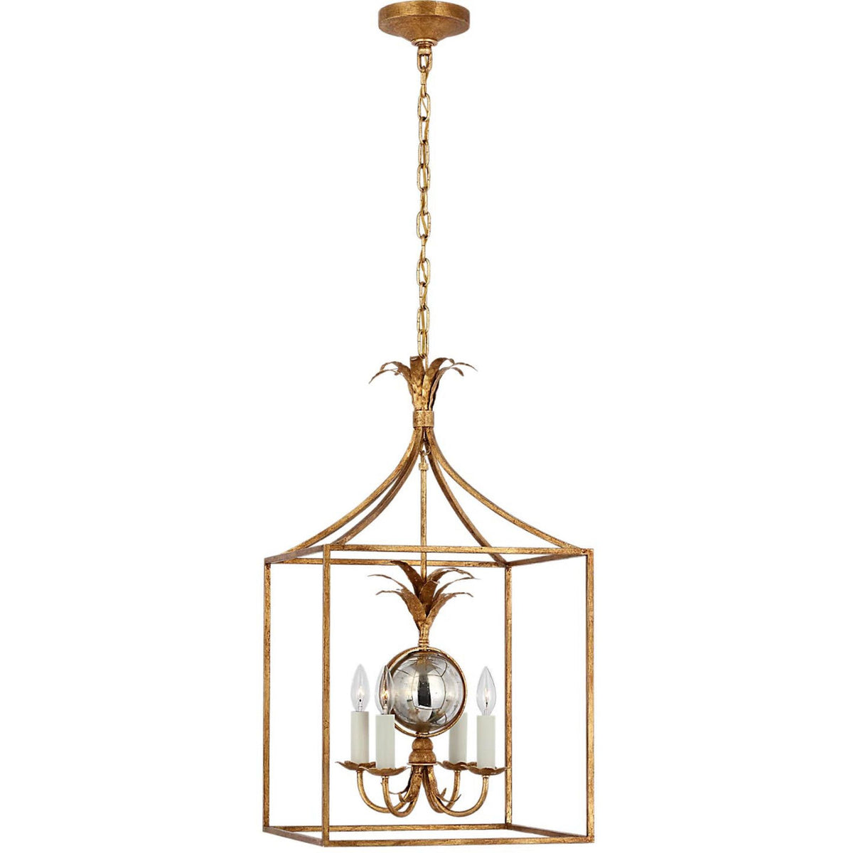 Chapman & Myers Gramercy 17" Lantern in Gilded Iron W17" x H30.5"
