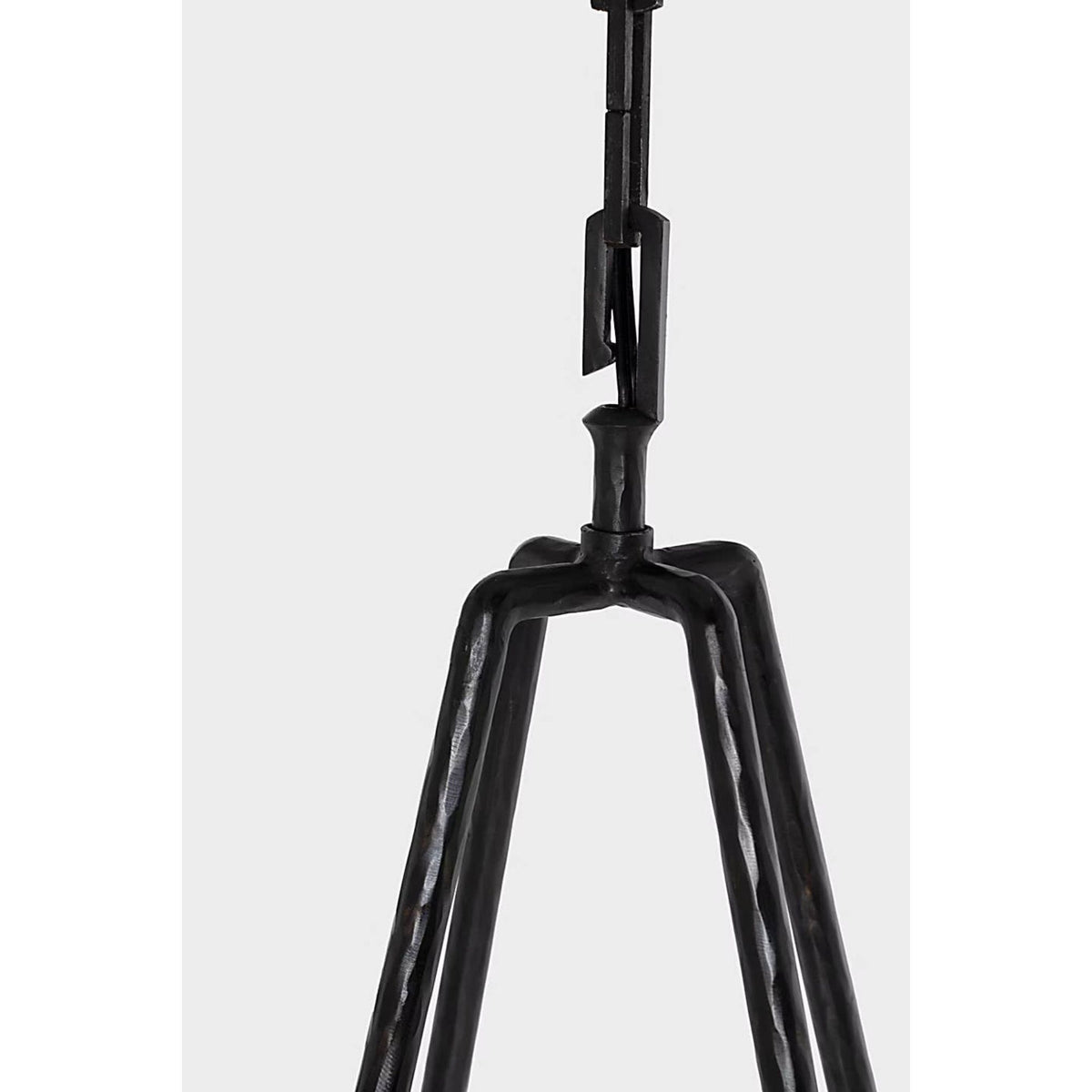 Chapman & Myers Ashton Extra Large Four Light Sculpted Chandelier in Aged Iron with Linen Shades W44.5" x H25.5"
