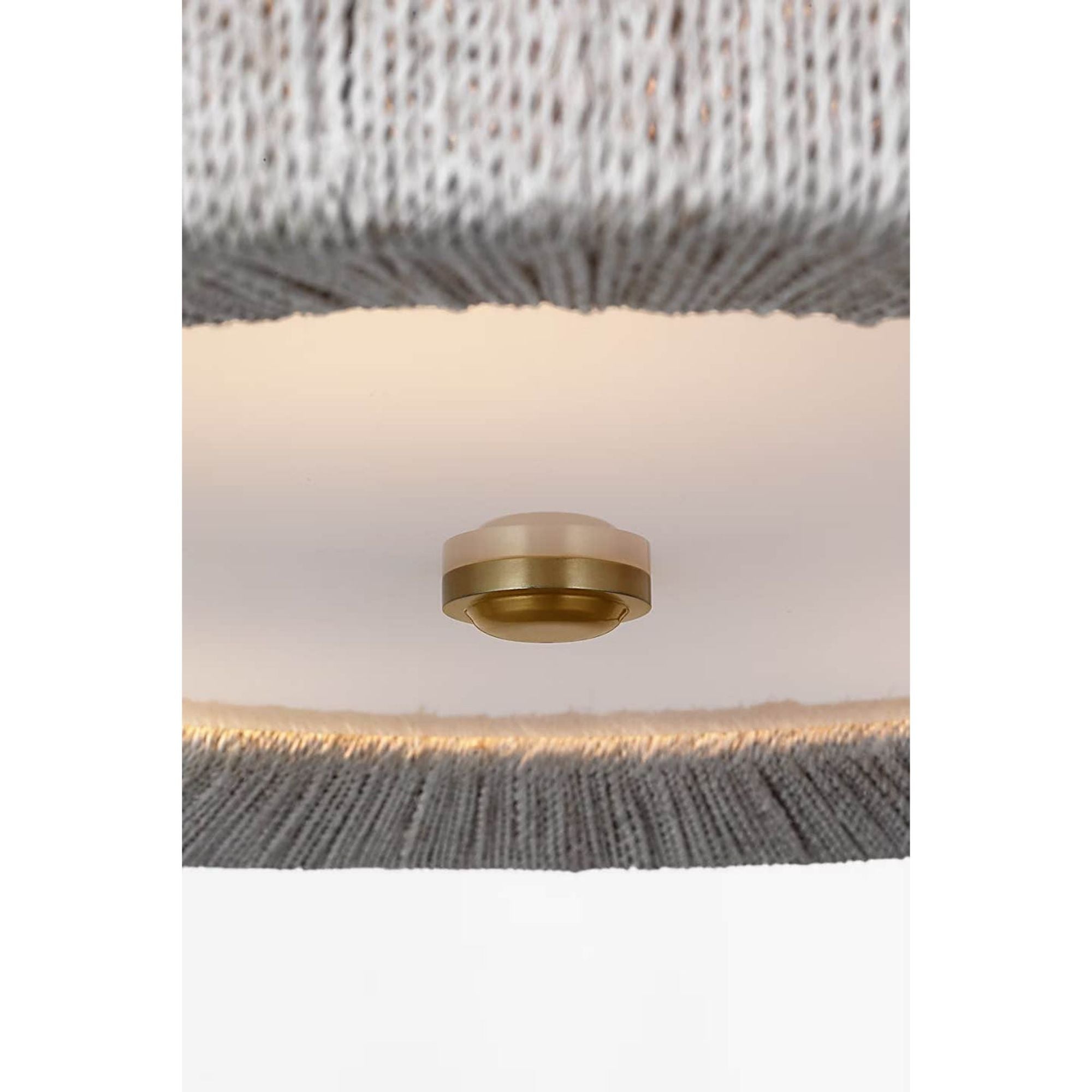 Chapman & Myers Dorado 24" Chandelier in Antique-Burnished Brass and Washed Abaca W24" x H13.25"