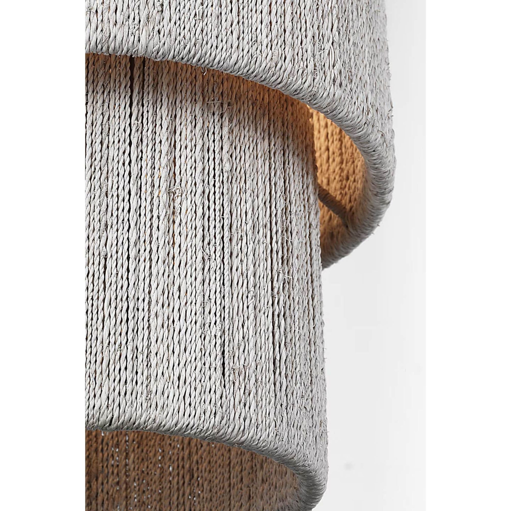 Chapman & Myers Dorado 12" Pendant in Antique-Burnished Brass and Washed Abaca W11.5" x H21"