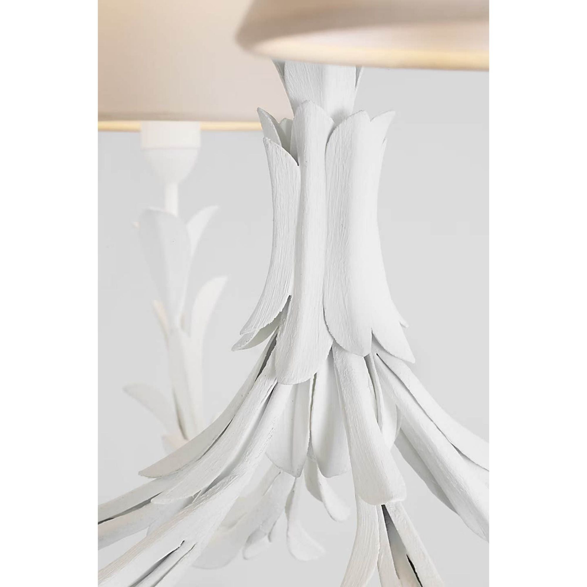 Chapman & Myers Provenz 32" 6 Light Chandelier in Plaster White with Linen Shades W32" x H17.25"