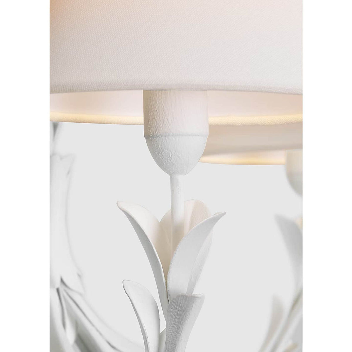 Chapman & Myers Provenz 32" 6 Light Chandelier in Plaster White with Linen Shades W32" x H17.25"