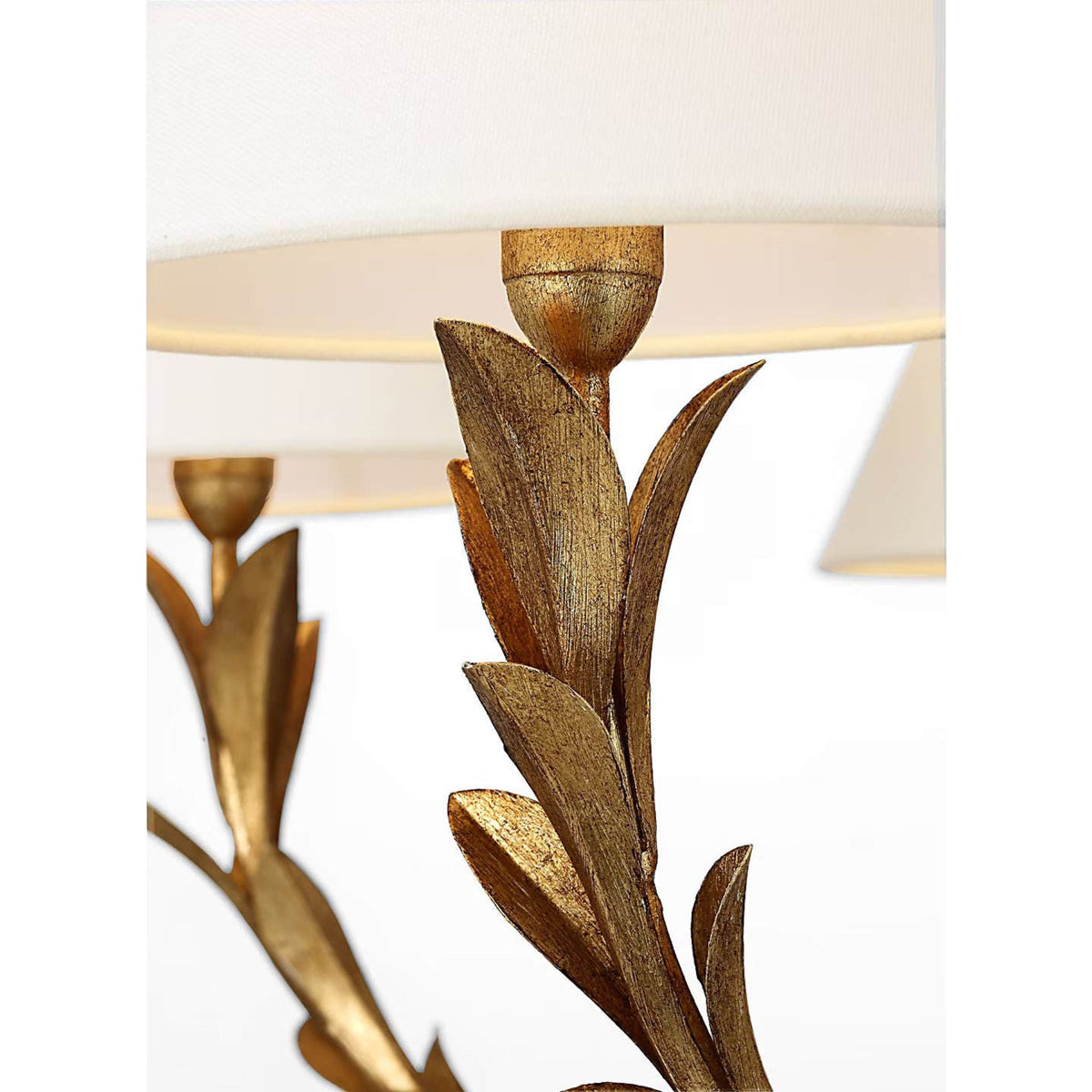 Chapman & Myers Provenz 42" 6 Light Chandelier in French Gild with Linen Shades W42" x H23.75"