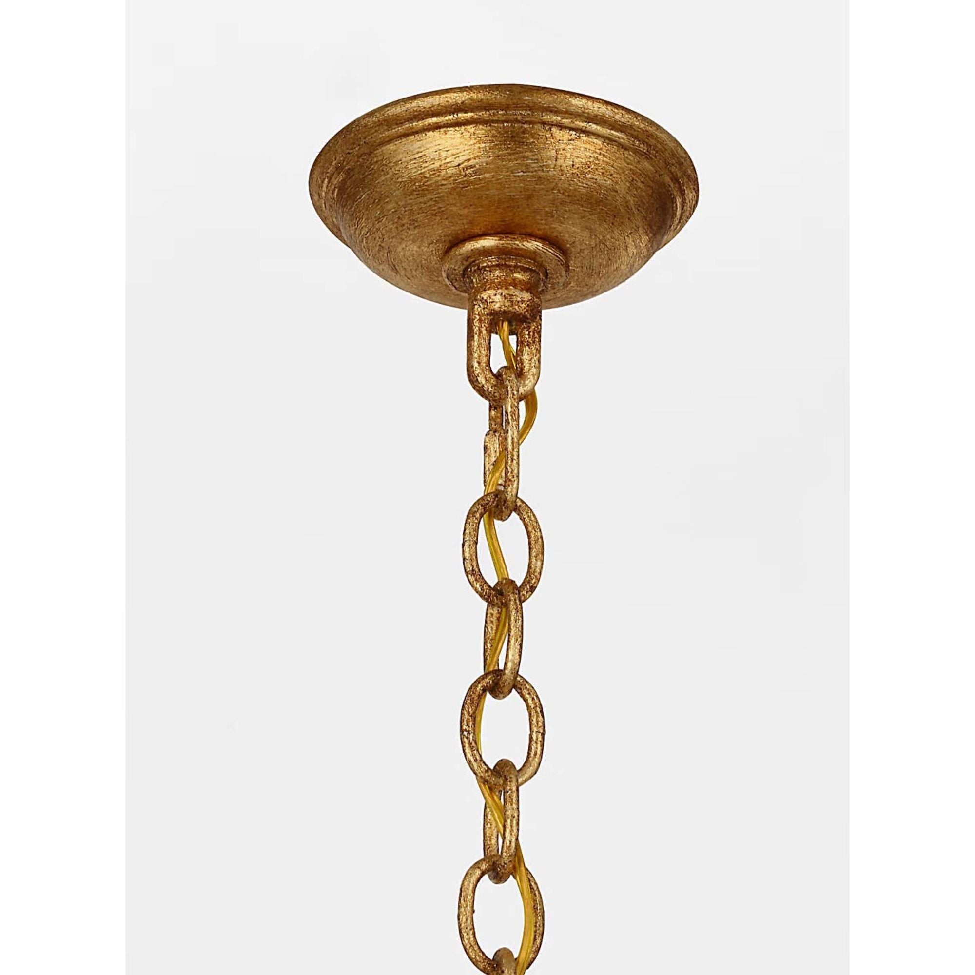 Chapman & Myers Provenz 42" 6 Light Chandelier in French Gild with Linen Shades W42" x H23.75"
