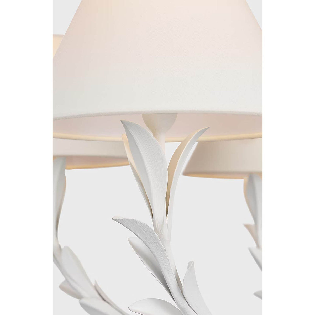Chapman & Myers Provenz 42" 6 Light Chandelier in Plaster White with Linen Shades W42" x H23.75"