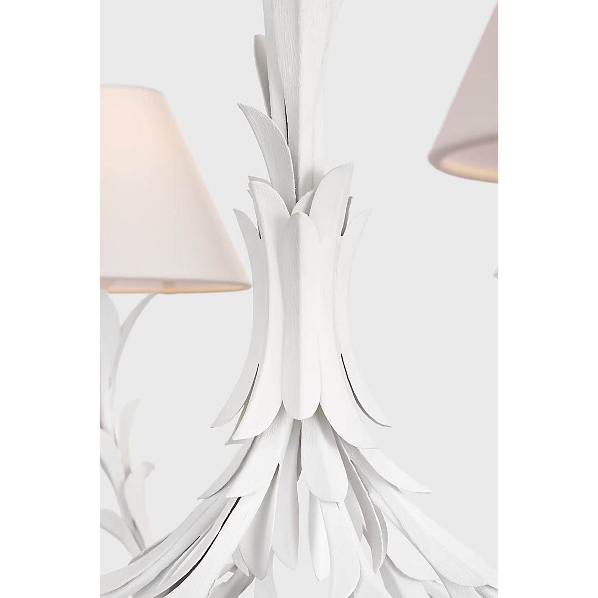 Chapman & Myers Provenz 42" 6 Light Chandelier in Plaster White with Linen Shades W42" x H23.75"