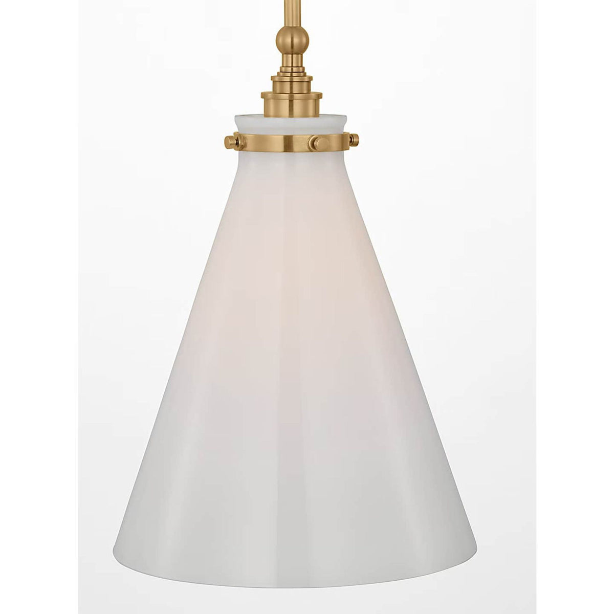 Chapman & Myers Parkington 11" Conical Pendant in Antique-Burnished Brass with White Glass W11"