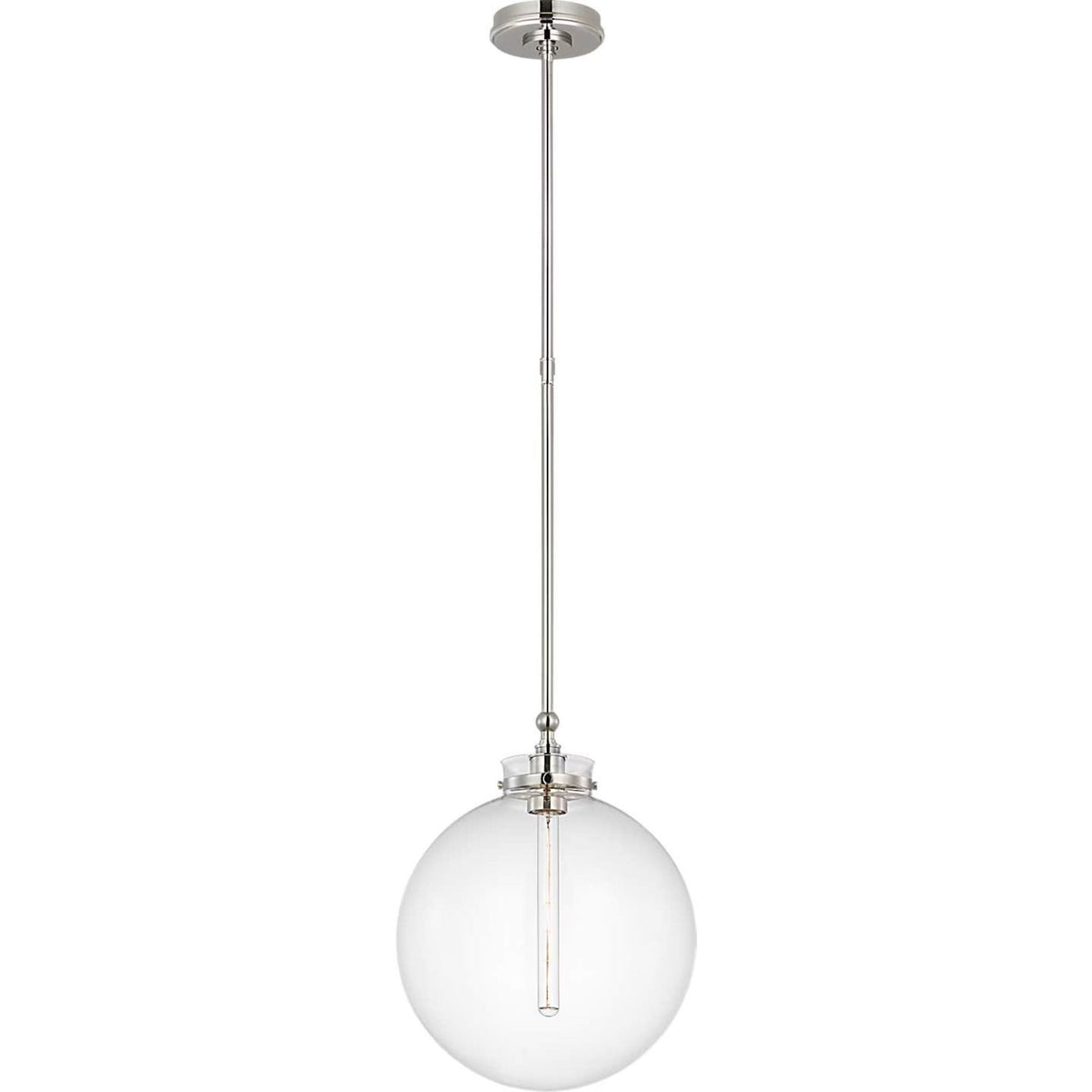 Chapman & Myers Parkington 14" Globe Pendant in Polished Nickel with Clear Glass W14"