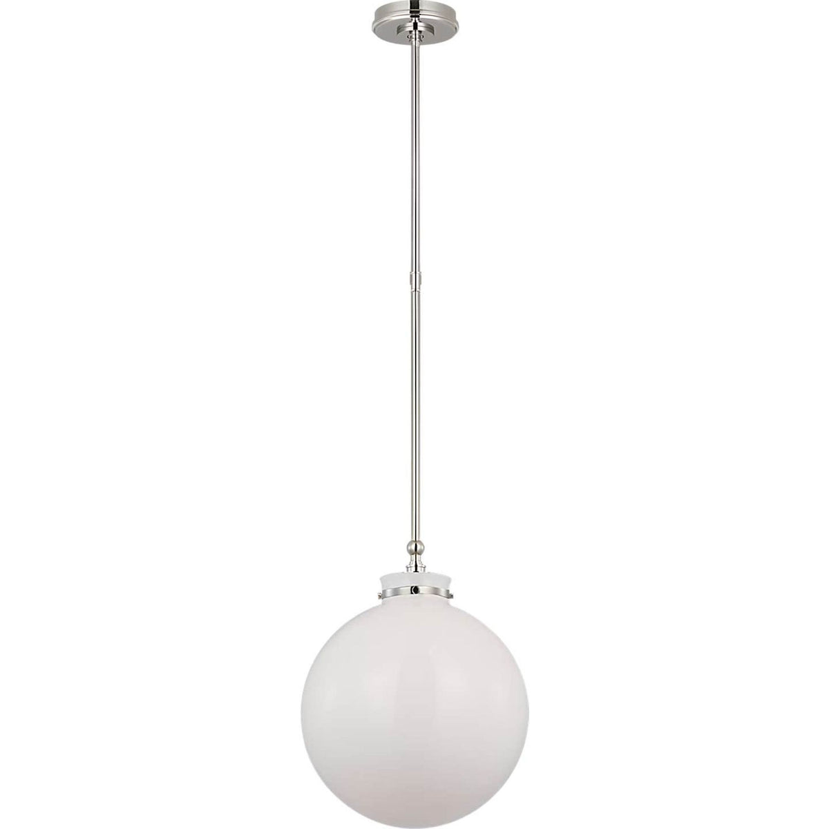 Chapman & Myers Parkington 14" Globe Pendant in Polished Nickel with White Glass W14"