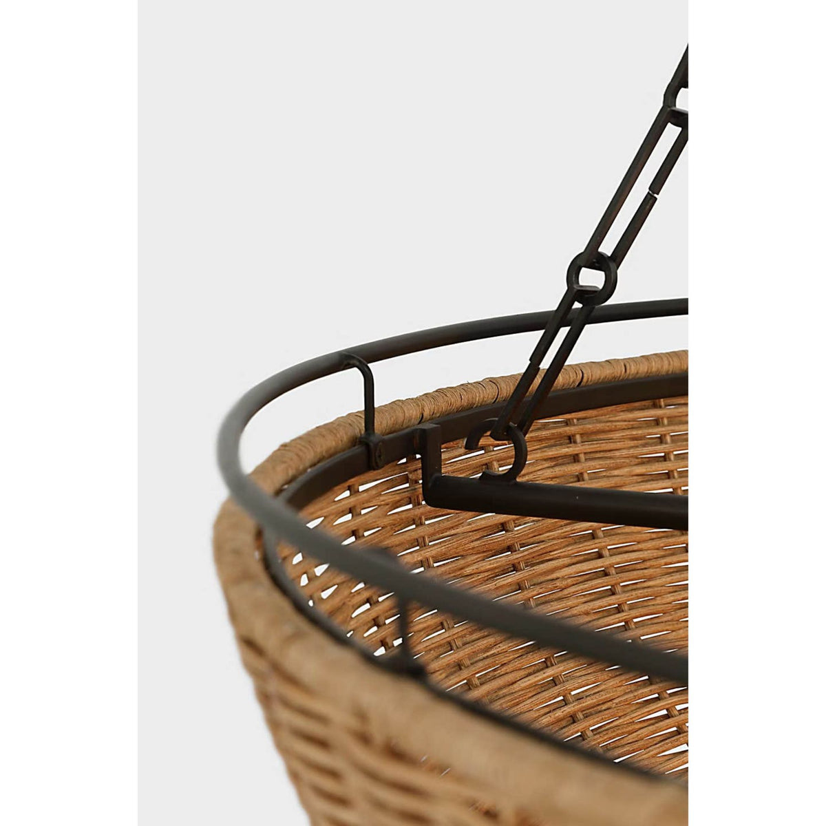 Chapman & Myers Clovis Medium Chandelier in Aged Iron and Natural Wicker W28" x H32.25"