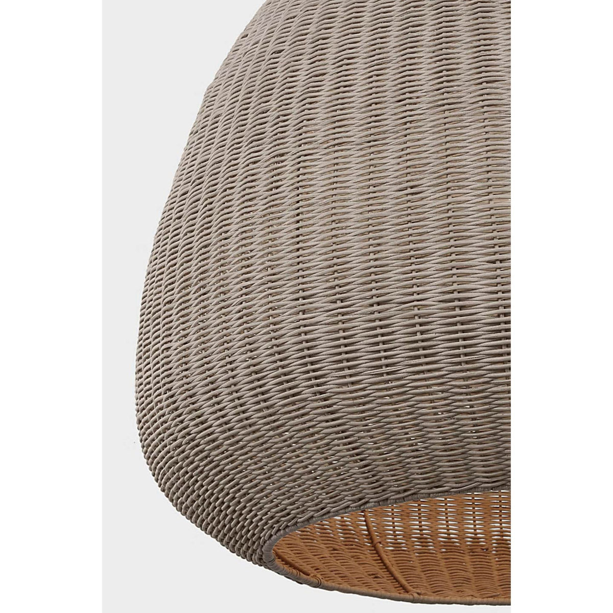 Chapman & Myers Kokomo 30" Domed Pendant in Antique-Burnished Brass with Ash Wicker Shade W30" x H28.75"