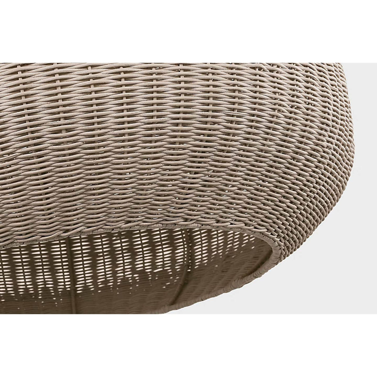 Chapman & Myers Kokomo 30" Domed Pendant in Polished Nickel with Ash Wicker Shade W30" x H28.75"