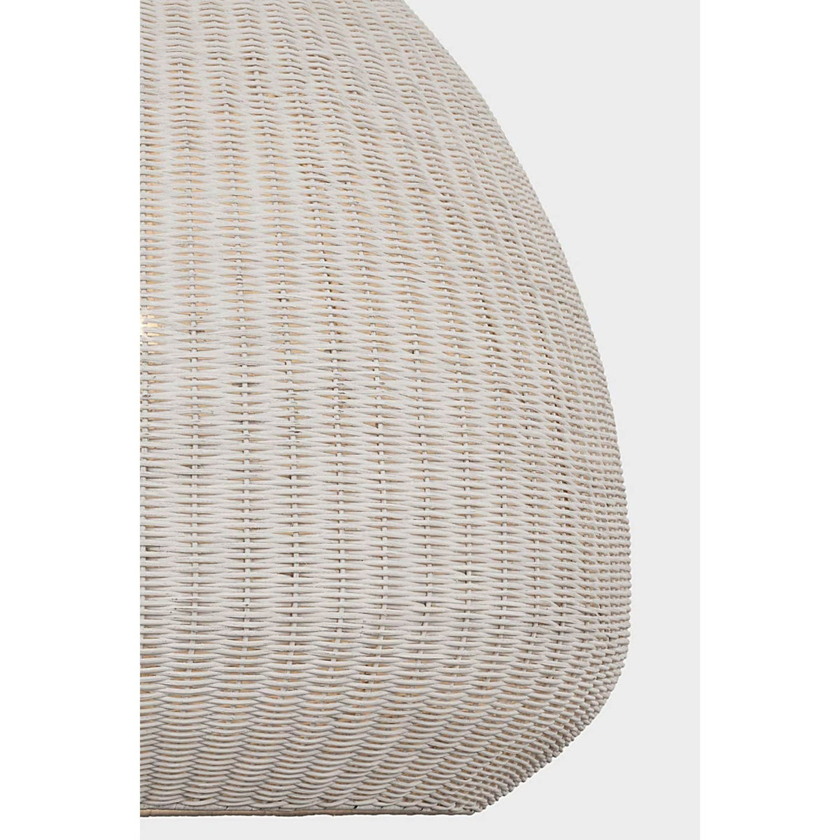 Chapman & Myers Kokomo 30" Domed Pendant in Polished Nickel with Chalk Wicker Shade W30" x H28.75"