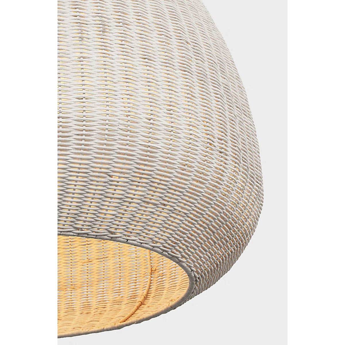 Chapman & Myers Kokomo 30" Domed Pendant in Polished Nickel with Chalk Wicker Shade W30" x H28.75"