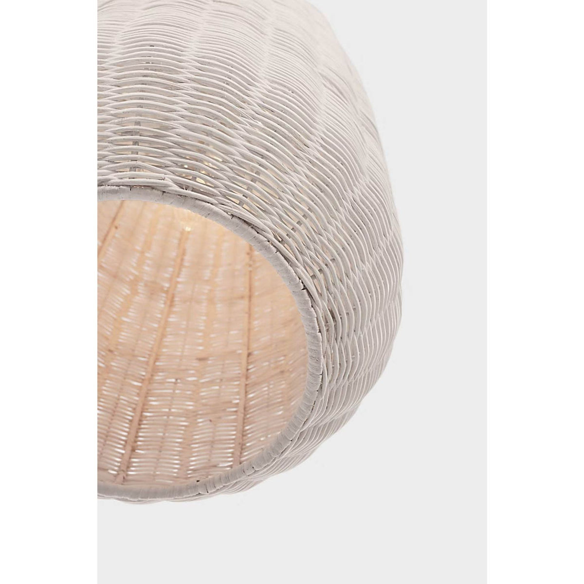 Chapman & Myers Kokomo 15" Elongated Pendant in Antique-Burnished Brass with Chalk Wicker Shade W15" x H33.75"