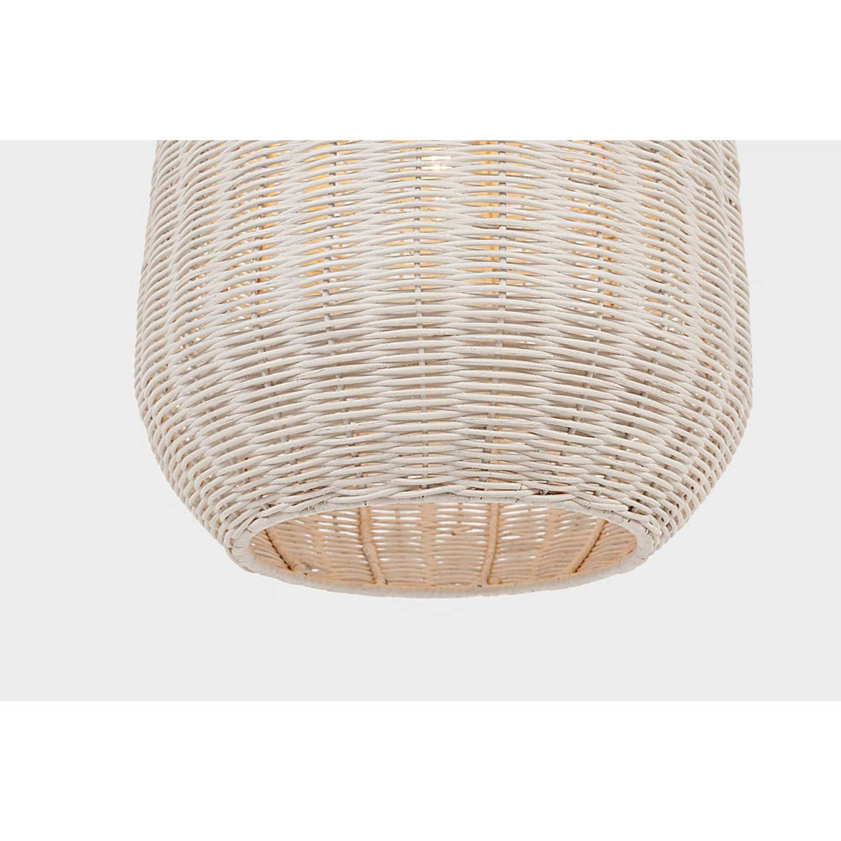 Chapman & Myers Kokomo 15" Elongated Pendant in Antique-Burnished Brass with Chalk Wicker Shade W15" x H33.75"