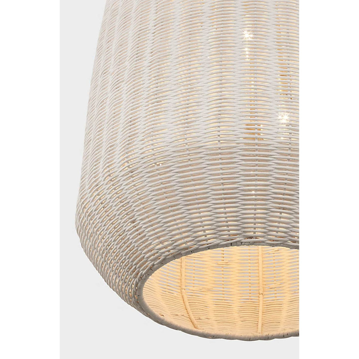Chapman & Myers Kokomo 20" Elongated Pendant in Antique-Burnished Brass with Chalk Wicker Shade W20" x H44.25"