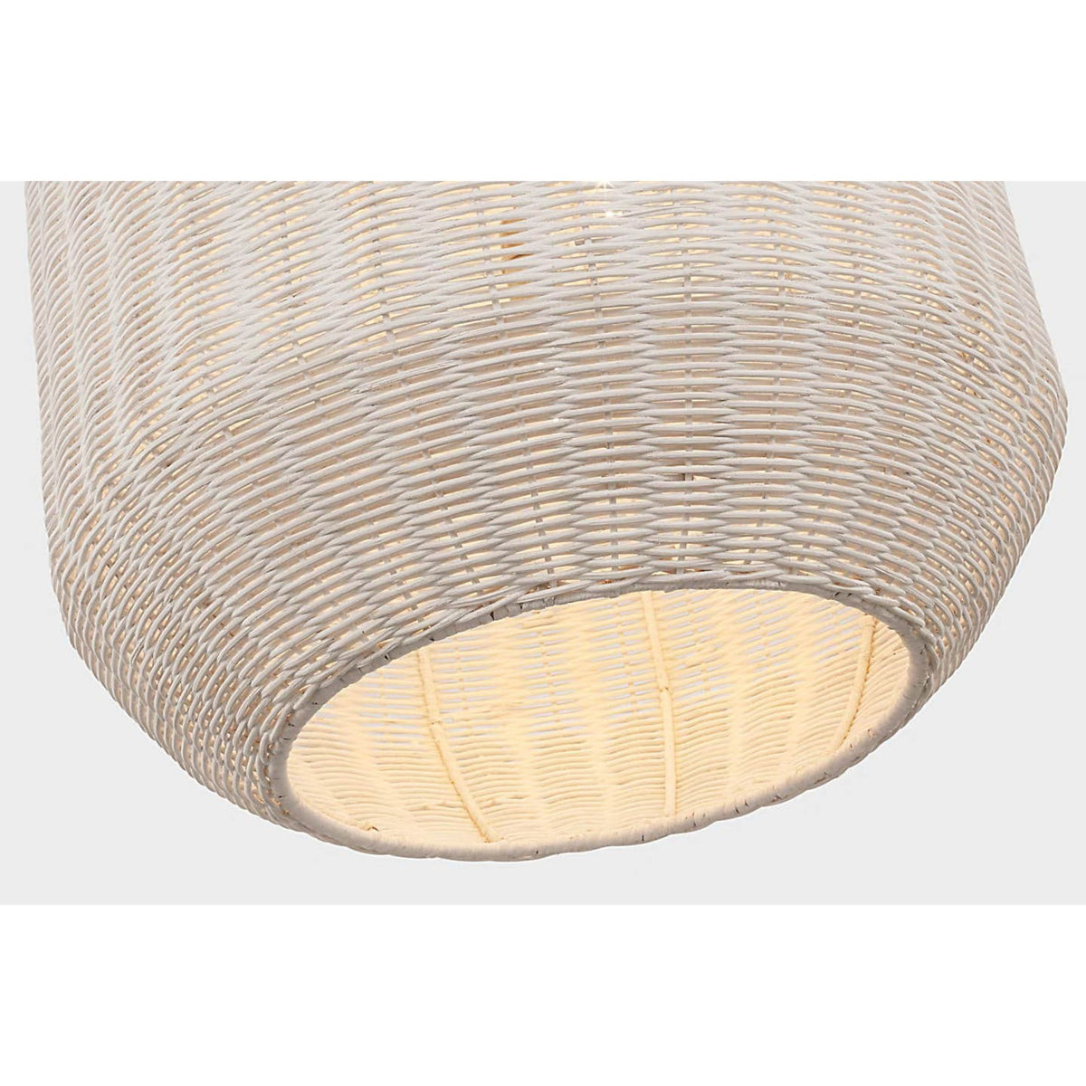 Chapman & Myers Kokomo 20" Elongated Pendant in Antique-Burnished Brass with Chalk Wicker Shade W20" x H44.25"