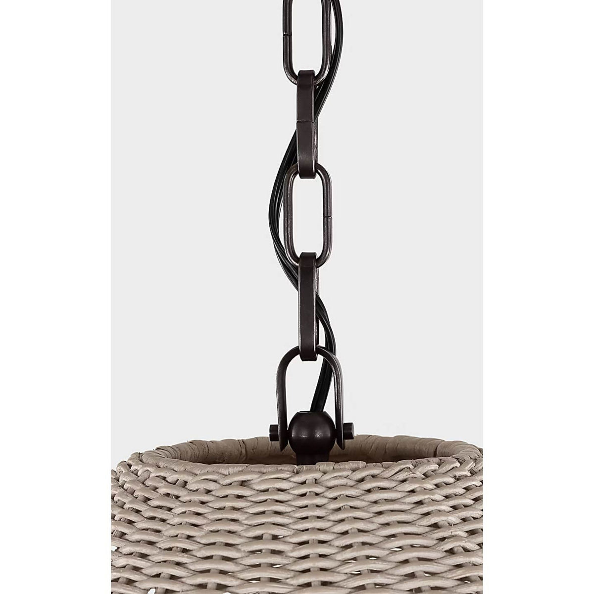 Chapman & Myers Kokomo 20" Elongated Pendant in Bronze with Ash Wicker Shade W20" x H44.25"