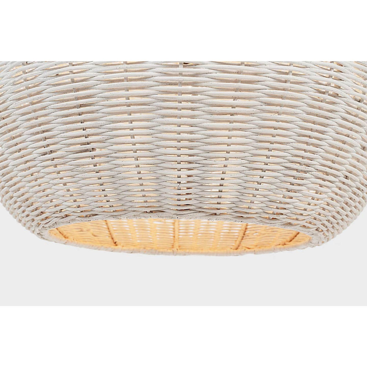 Chapman & Myers Kokomo 20" Elongated Pendant in Bronze with Chalk Wicker Shade W20" x H44.25"