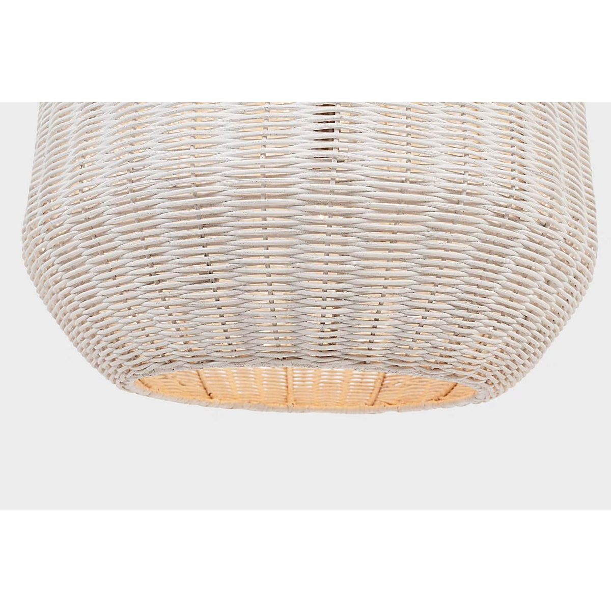 Chapman & Myers Kokomo 20" Elongated Pendant in Bronze with Chalk Wicker Shade W20" x H44.25"