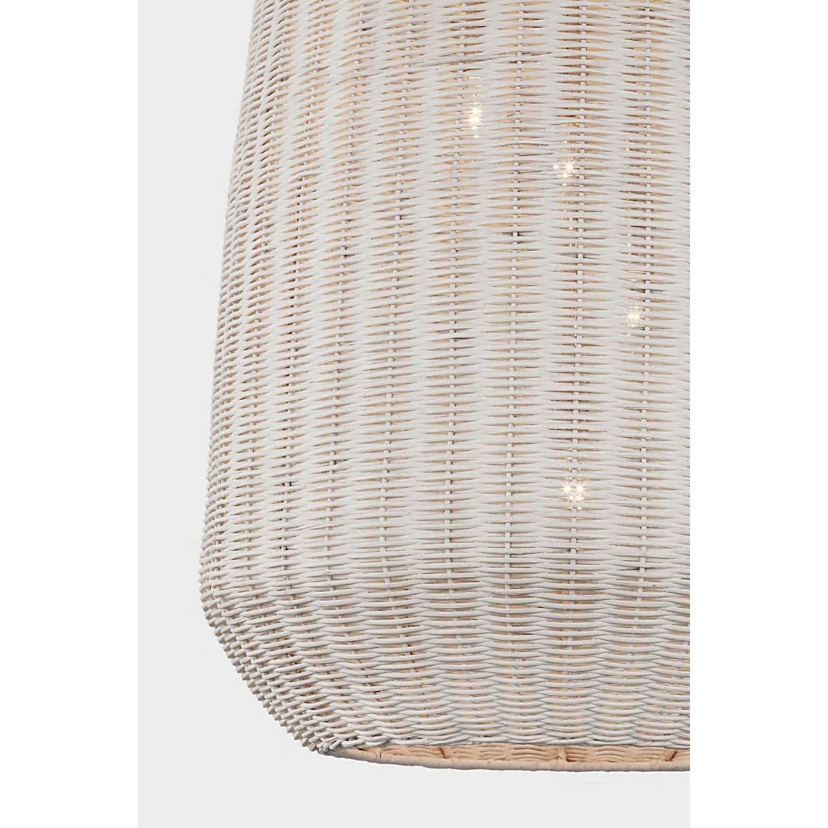 Chapman & Myers Kokomo 20" Elongated Pendant in Polished Nickel with Chalk Wicker Shade W20" x H44.25"