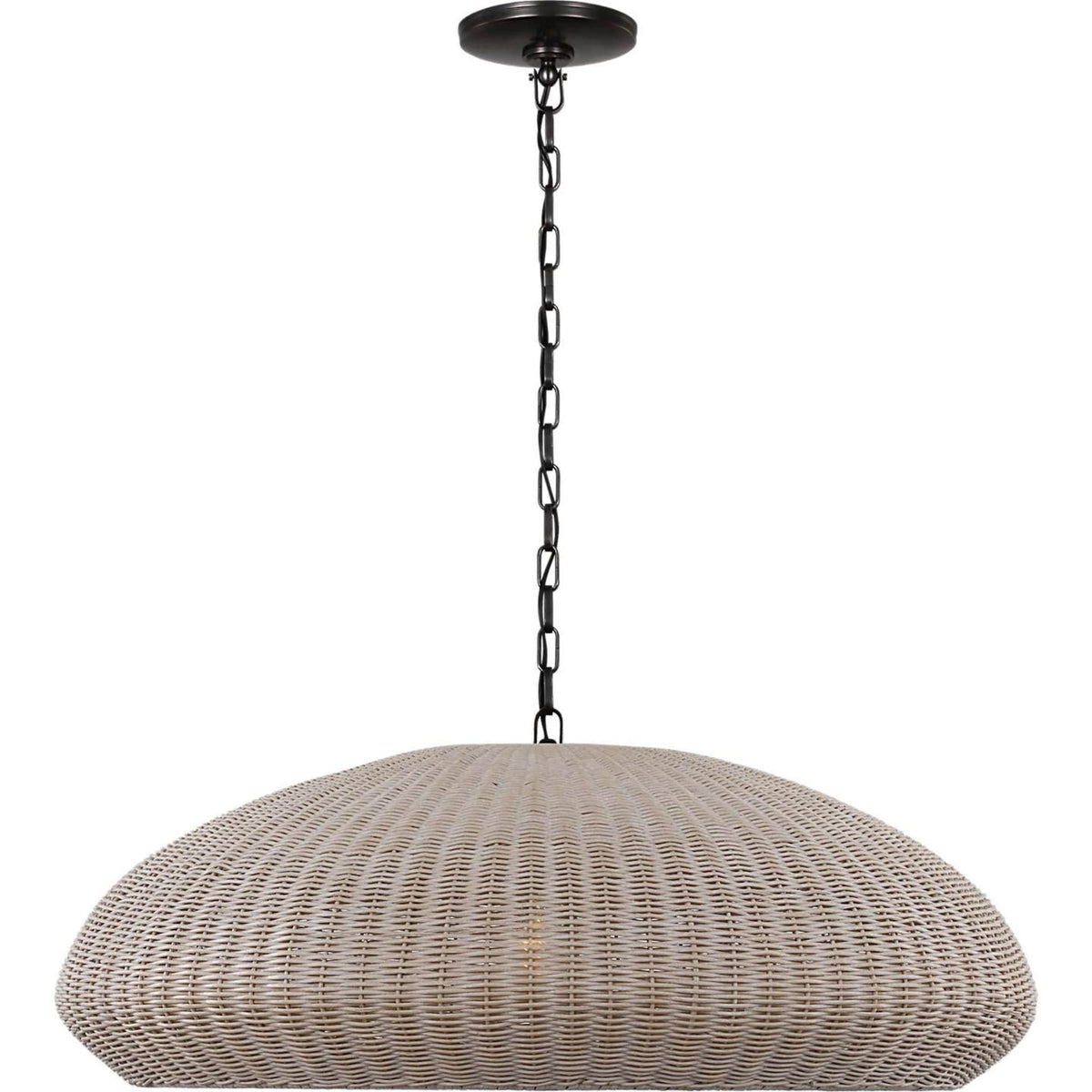 Chapman & Myers Kokomo 32" Wide Pendant in Bronze with Ash Wicker Shade W32" x H12.75"